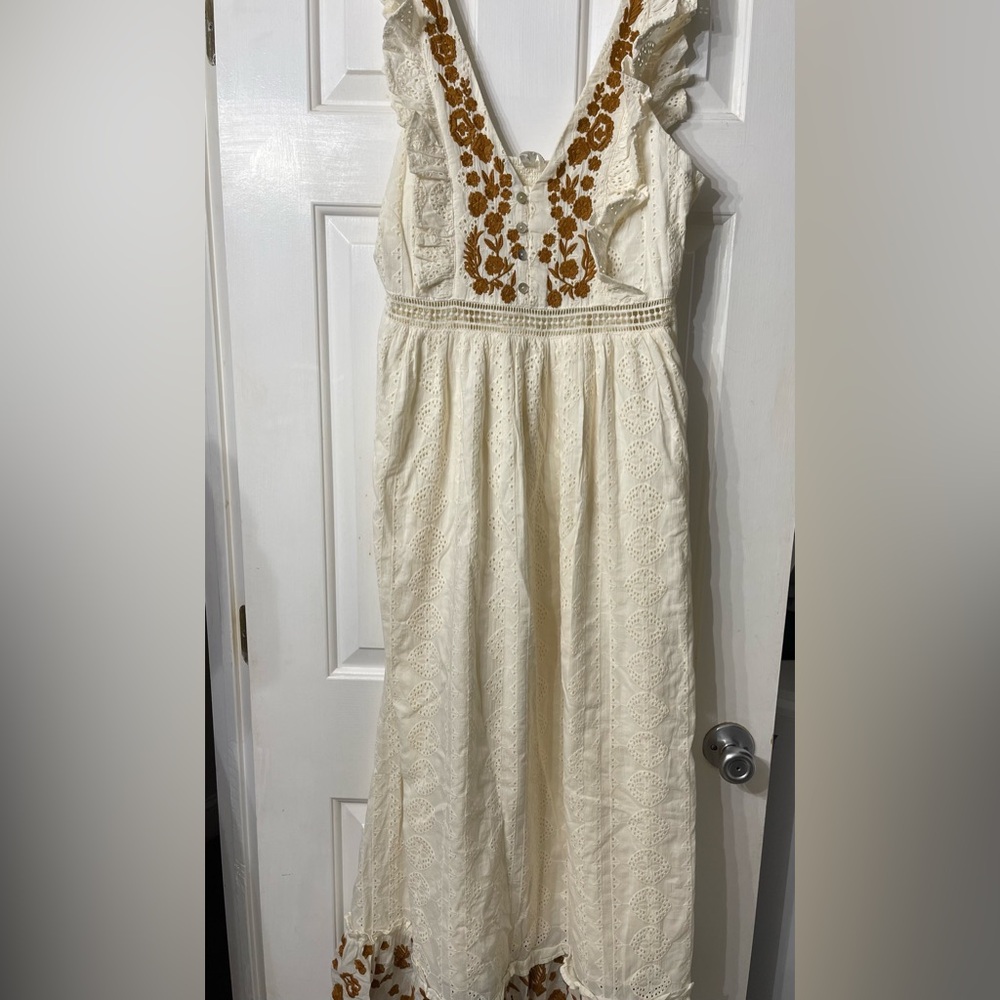 Anthropologie | eyelet maxi dress